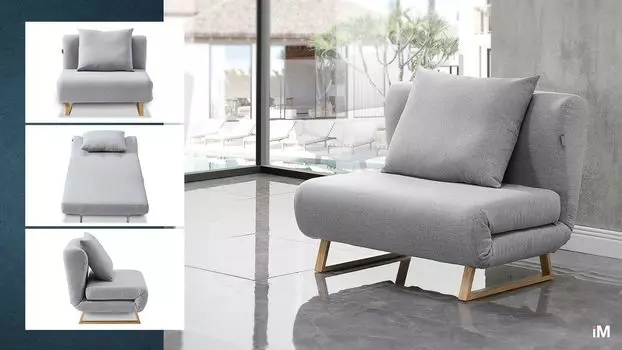 Кресло-кровать iModern Rosy, серый/без принта