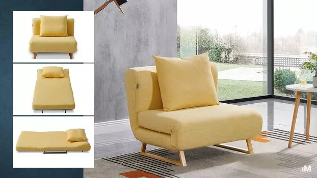 Кресло-кровать iModern Rosy, желтый/без принта