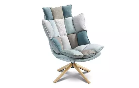 Кресло iModern в стиле Husk, светлый пэчворк