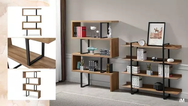 Стеллаж iModern Dickens, орех/черный