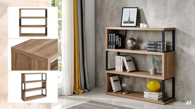 Стеллаж iModern Lyon, орех/черный