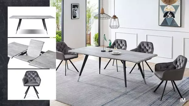 Стол iModern Dusseldorf + 4 стула Glenn