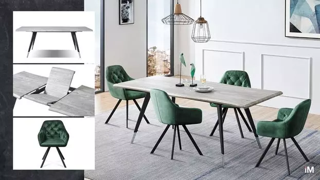 Стол iModern Dusseldorf + 4 стула Glenn