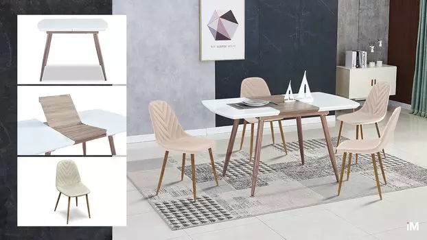 Стол iModern Fredric + 4 стула Lars