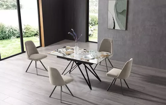 Стол iModern Lazio + 4 стула Elsi