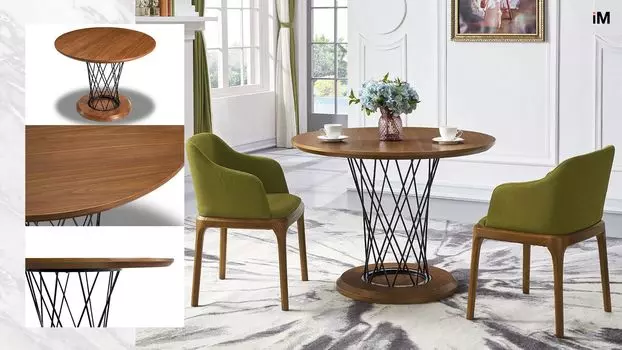 Стол обеденный Cyclone (80), орех/черный