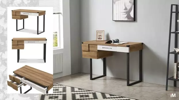 Стол письменный iModern Brooklyn, орех/черный