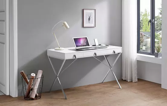 Стол письменный iModern Christopher, белый/хром