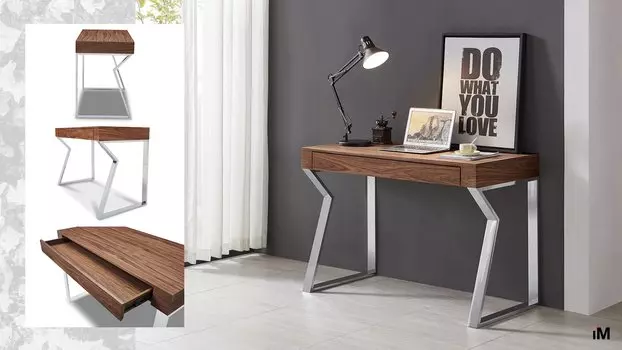 Стол письменный Edgar (1 ящик), орех