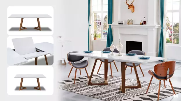 Стол раскладной iModern Avalon (160), белый/орех