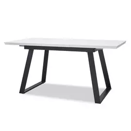 Стол раскладной Dakota 120-160, белый/черный