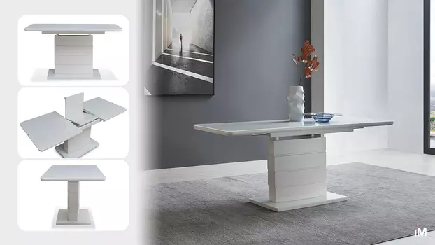 Стол раскладной iModern Demi 140-180, белый