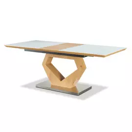 Стол раскладной Diamond 160-200, белый/дуб