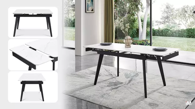 Стол раскладной iModern Laura 120-180, белая керамика