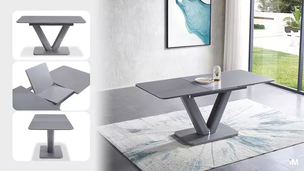 Стол раскладной iModern Naomi 140-180, серый