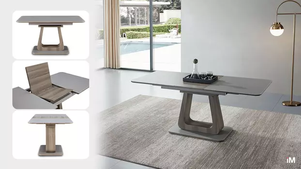 Стол раскладной iModern Rosanna 120-160, серый