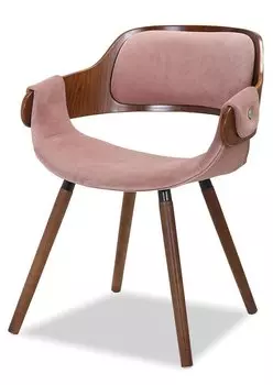 Стул Jody, розовый велюр/орех