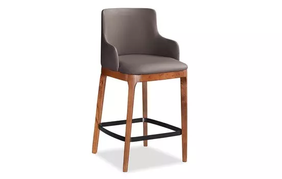 Стул полубарный Arnold, серо-коричневый/орех