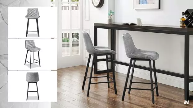 Стул полубарный iModern Trix (65), светло-серый/черный