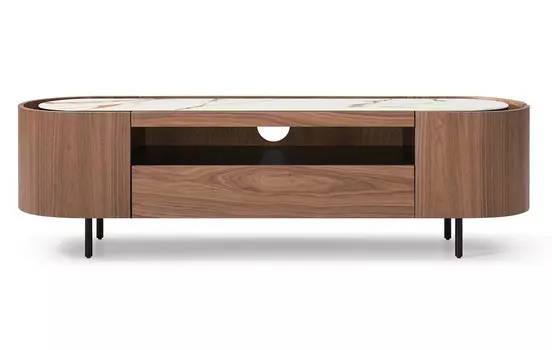 Тумба iModern TV Angelica, белая керамика/орех