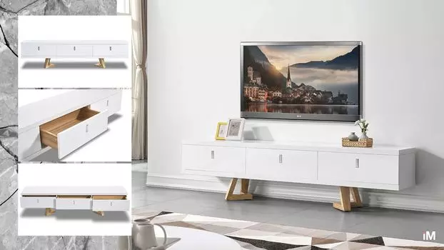 Тумба iModern TV Avalon, белый/ясень