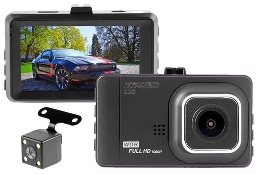 Автомобильный видеорегистратор Roadgid Duo черный