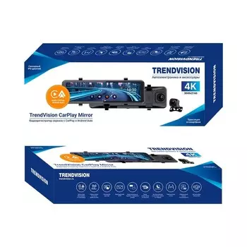 Автомобильный видеорегистратор TrendVision CarPlay Mirror TVCPM черный