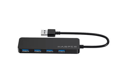 Аксессуар для ноутбука Harper HUB-04M Black (USB Концентратор)