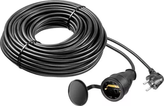 Аксессуар для садовой техники Зубр 55020-20 черный (1роз. 20м, без катушки) Удлинитель силовой