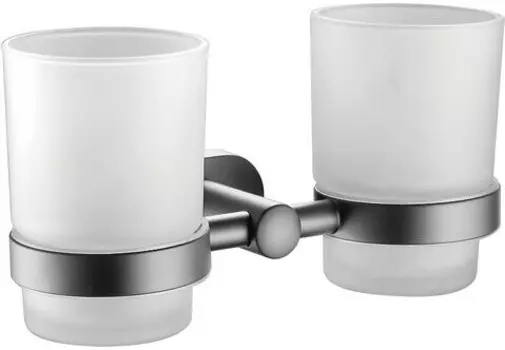 Аксессуар для ванной BELZ B90508 вороненая сталь Стакан двойной для зубных щеток