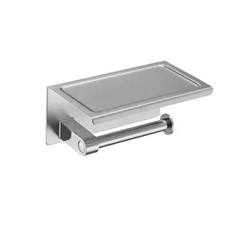 Аксессуар для ванной D-Lin D201508 сатин Держатель для туалетной бумаги с полочкой