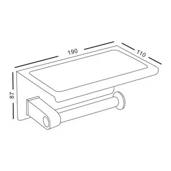 Аксессуар для ванной D-Lin D201509 черный Держатель для туалетной бумаги с полочкой