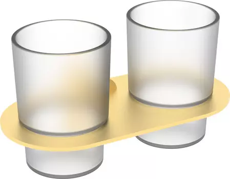 Аксессуар для ванной Raglo R300.08.03 золотой сатин Стакан для зубных щеток двойной