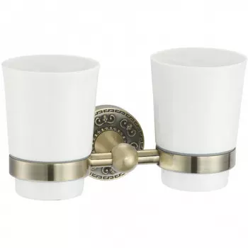 Аксессуар для ванной Rose RG1022Q бронза Стакан двойной с держателем