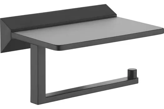 Аксессуар для ванной Rose RG1605H черный Держатель для туалетной бумаги с полочкой