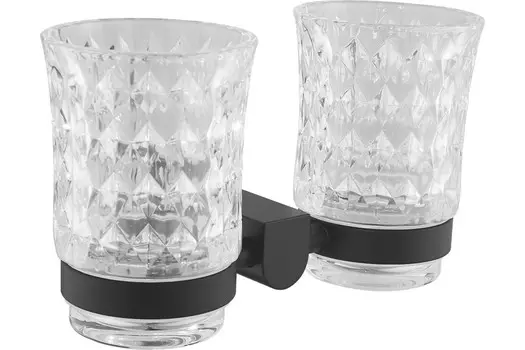 Аксессуар для ванной Rose RG1722H черный Стакан двойной с держателем