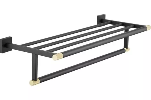 Аксессуар для ванной Rose RG3008H золото/черный Полка для полотенец