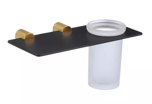 Аксессуар для ванной Savol S-002158HB черный/золото Стакан для зубных щеток