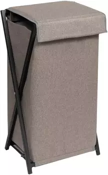 Аксессуар для ванной Violet Элит серый/черный (870718) Корзина складная для белья