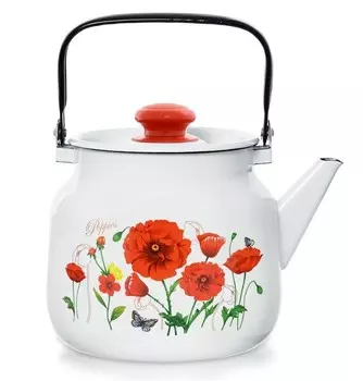 Чайник для плиты Эстет ЭТ-72809 Красные маки 3.5л