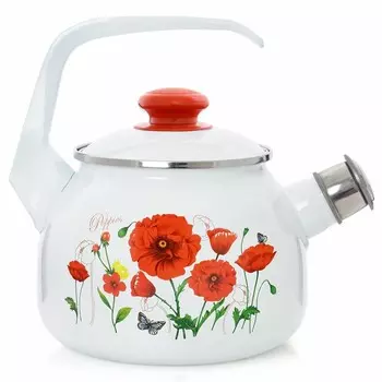 Чайник для плиты Эстет ЭТ-72859 Красные маки 2.5л