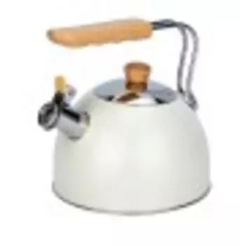 Чайник для плиты Teco TC-126 бежевый с деревянной ручкой 2,5л