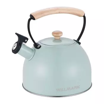 Чайник для плиты Willmark WTK-3694SS ручка из дуба/Зеленый