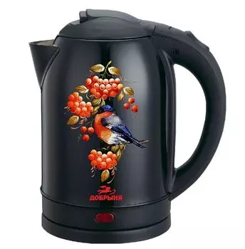 Чайник Добрыня DO-1248 Снегирь на черном