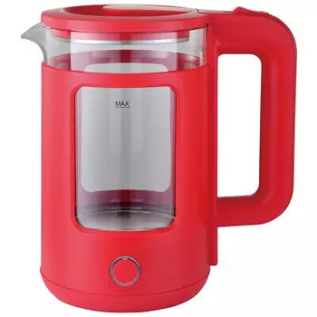 Чайник Energy E-256 красный/стекло (164152)