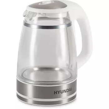Чайник HYUNDAI HYK-G3506 белый/серебристый