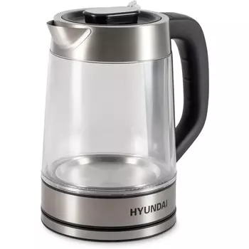 Чайник HYUNDAI HYK-G4015 черный/серебристый