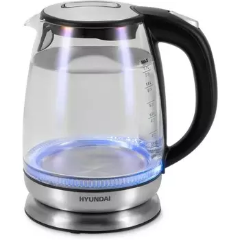 Чайник HYUNDAI HYK-G8800 черный/серебристый