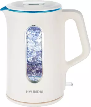 Чайник Hyundai HYK-G8888 кремовый/прозрачный
