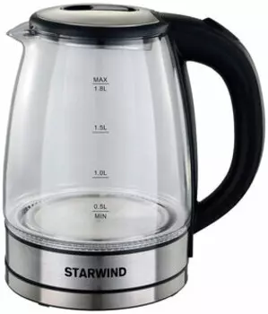 Чайник Starwind SKG4777 черный/прозрачный